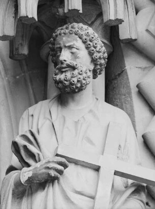 Adamspforte — Rechtes Gewände mit Petrus, Adam und Eva — Petrus