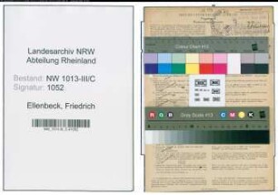 Entnazifizierung Friedrich Ellenbeck , geb. 16.03.1909 (Schuster)