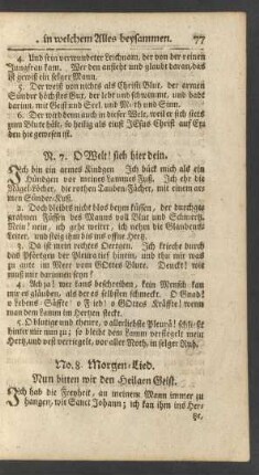 No. 8. Morgen Lied. Nun bitten wir den Heilgen Geist