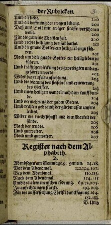 Register nach dem Alphabeth.