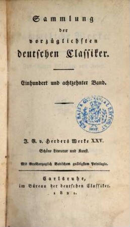 J. G. von Herders sämmtliche Werke, 25. Zur schönen Literatur und Kunst ; 9, Blumenlese aus morgenländischen Dichtern