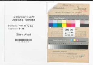 Entnazifizierung Albert Steen , geb. 18.10.1908 (Richter)