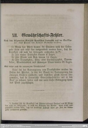 XII. Gewährschafts-Fehler