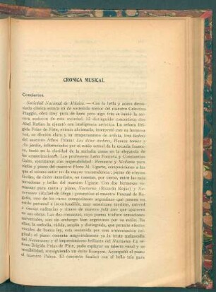 Crónica musical : Conciertos