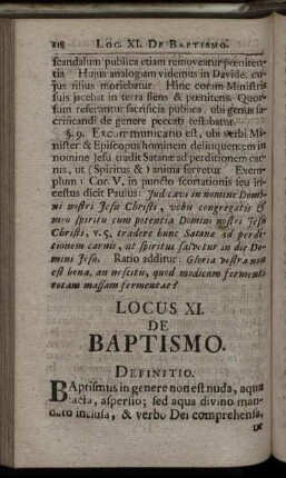 Locus XI. De Baptismo.