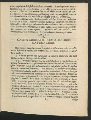 Caput V. De Causis Mediatis Remotioribus Naturalibus.