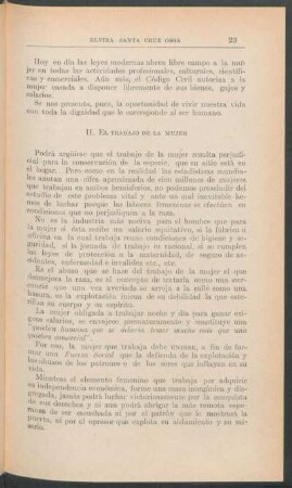 II - El Trabajo de la mujer