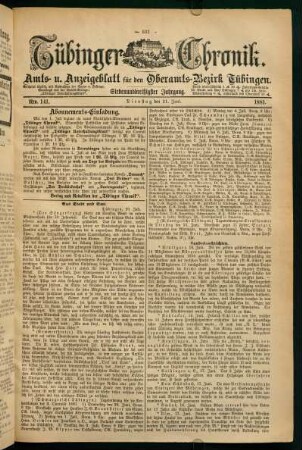 21. Juni (Nro. 141) - 26. Juni (Nro. 146)