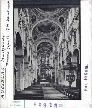 Augsburg: Moritzkirche, Inneres gen Osten, 1714 barockisiert