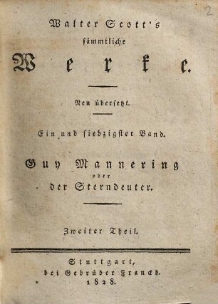 Guy Mannering oder der Sterndeuter, 2