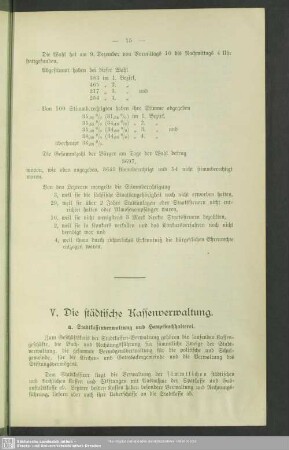 V. Die städtische Kassenverwaltung