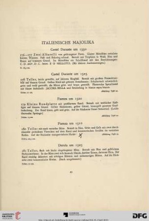 Italienische Majolika (Nr. 176-203)