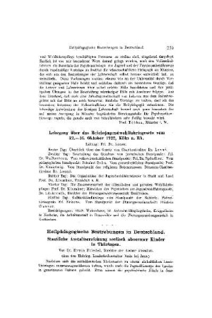 Heilpädagogische Bestrebungen in Deutschland : in Deutschland