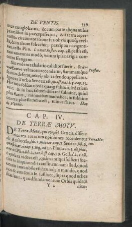 Cap. IV. De Terrae Motu
