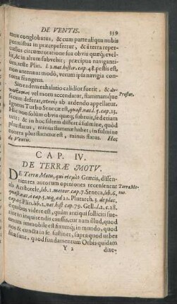 Cap. IV. De Terrae Motu