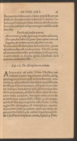 Cap. 16. De Ascensione in coelum.