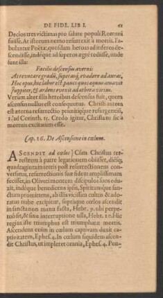 Cap. 16. De Ascensione in coelum.
