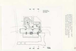 Rathaus Emsdetten (Diplomarbeit bei Peter Poelzig): Grundriss Sockelgeschoss 1:200