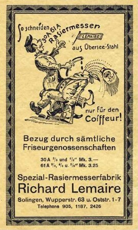 Richard LEMAIRE - RASIERMESSERWERBUNG