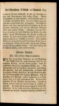Zehnter Versuch. Die öffentlichen Armenanstalten