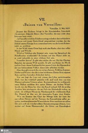 VII. »Saison von Versailles«
