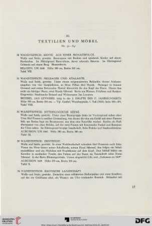 III. Textilien und Möbel (Nr. 50-69)