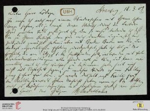 Brief von Wilhelm Windelband an Heinrich Rickert