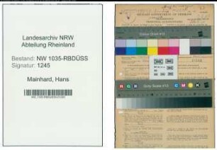 Entnazifizierung Hans Mainhard , geb. 02.06.1909 (Maschinentechniker)