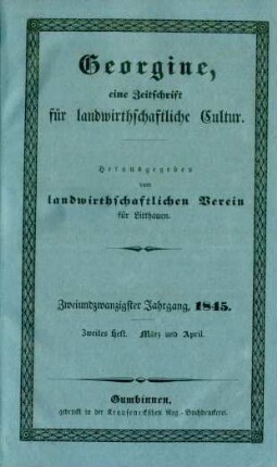 Zweiundzwanzigster Jahrgang, 1845. Zweites Heft. März und April.