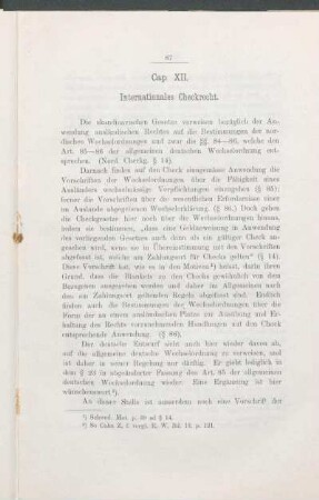 Cap. XII. Internationales Checkrecht.