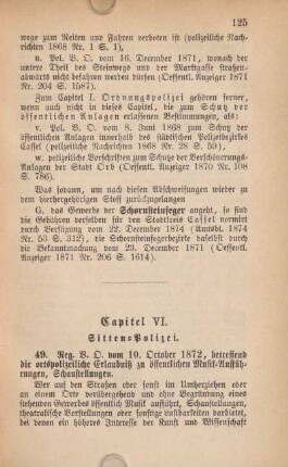 Capitel VI. Sitten-Polizei.