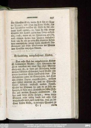 Behandlung neugebohrner Kinder.