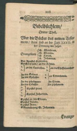 Dritter Theil. Uber die Bücher des newen Testaments ...