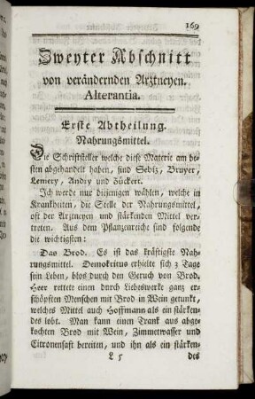 Zweyter Abschnitt von verändernden Artzneyen. Alterantia.