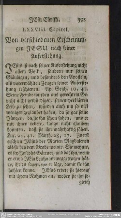 LXXVIII. Capitel. Von verschiedenen Erscheinungen JESU nach seiner Auferstehung