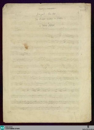 Grande Sonate pour le Piano Forté avec le Clarinet concertant ou Violon à II. Violons II. Cors de Chasse I. Viole & Basso