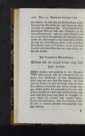Die dreyzehnte Betrachtung.
