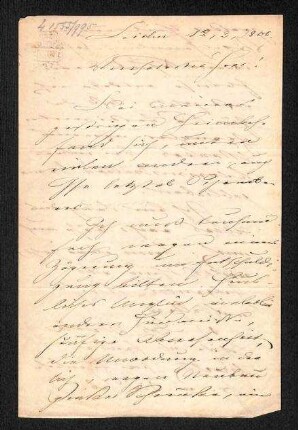 Handschriftlicher Brief von Schlegel an Heuglin