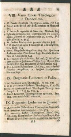 IX. Dogmatici Lutherani