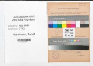 Entnazifizierung Rudolf Hoefemann , geb. (Stabsfeldwebel)