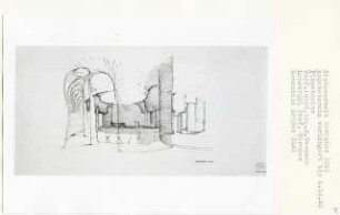 Sternwarte Teufelsberg, Berlin-Grunewald (Diplomarbeit bei Bernhard Hermkes): Großer Saal, Perspektivische Ansicht