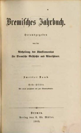 Bremisches Jahrbuch. 2, 2. 1865/66