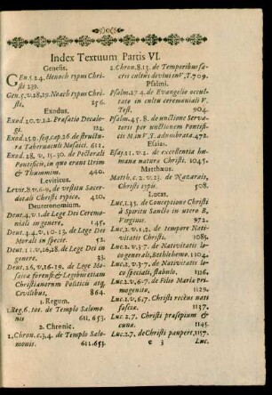 Index Textuum Partis VI.