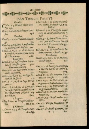 Index Textuum Partis VI.