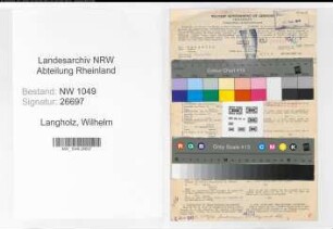 Entnazifizierung Wilhelm Langholz , geb. 13.07.1911 (Haendler)