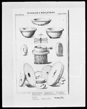 Darstellung von Schalen und Mühlsteinen