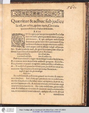 Quaeritur & adhuc sub judice