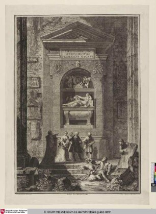 [Das Grabmal des Grafen Algarotti in Campo santo zu Pisa; Le Tombeau du comte Algarotti dans le Campo Santo à Pise]