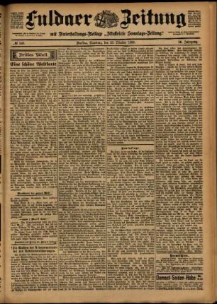 Dritte Ausgabe vom Samstag, den 28. Oktober 1899.