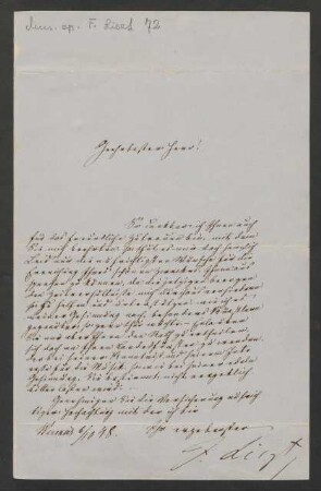 Brief an Unbekannt : 06.10.1848